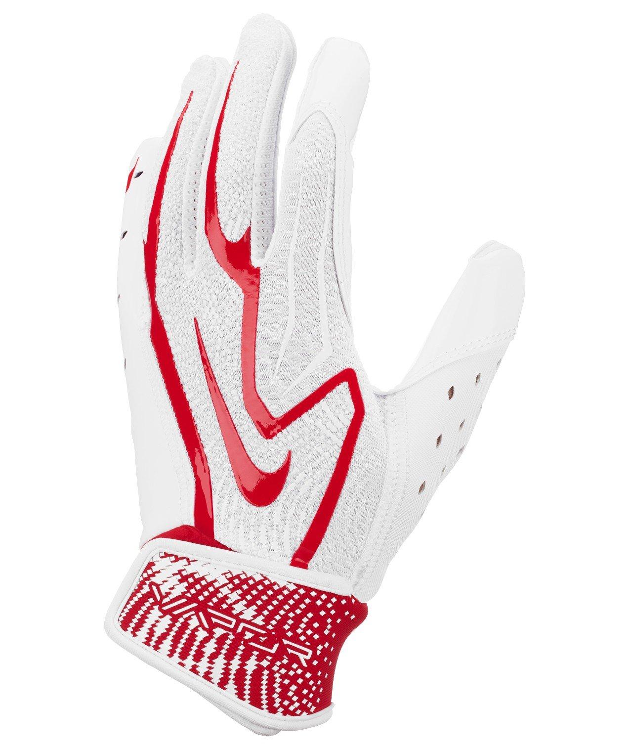 Nike Big Kids' Vapor Jet 9.0 Football Gloves - White/Red - WHITE/RED